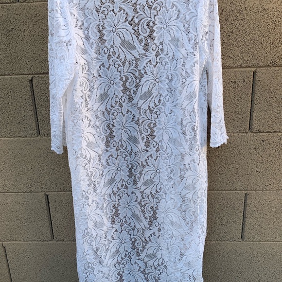 Elegant White Lace Cardigan, Coat,  Coverup Expertly and Beautifully Made Size - Picture 7 of 10